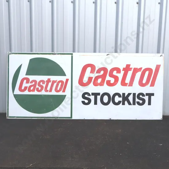 Castrol Stockists Tin Handpainted Sign 