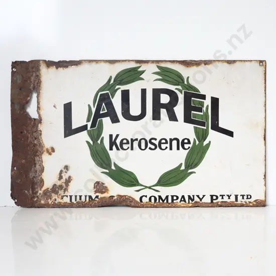 Laurel Kerosene Double Sided Enamel Sign 