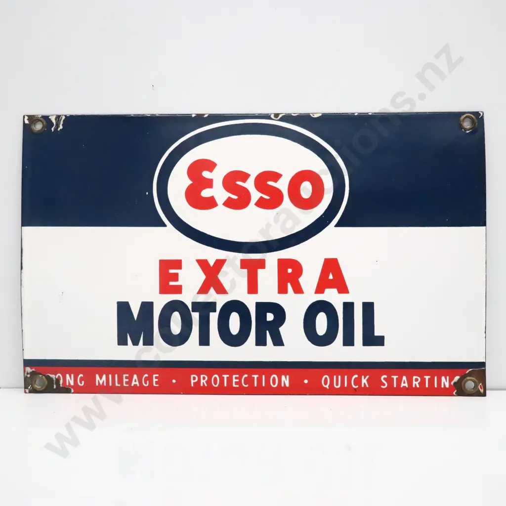 Esso Extra Motor Oil Enamel 8 Bottle Rack Sign Image 1++