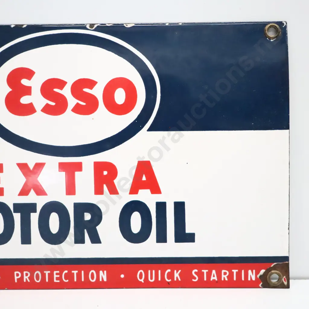 Esso Extra Motor Oil Enamel 8 Bottle Rack Sign Image 1++