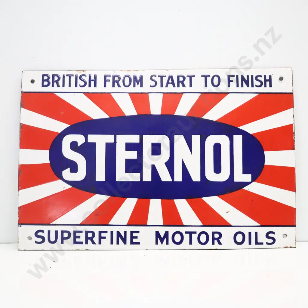 Sternol 8 Bottle Oil Rack Enamel Sign  Image 1++
