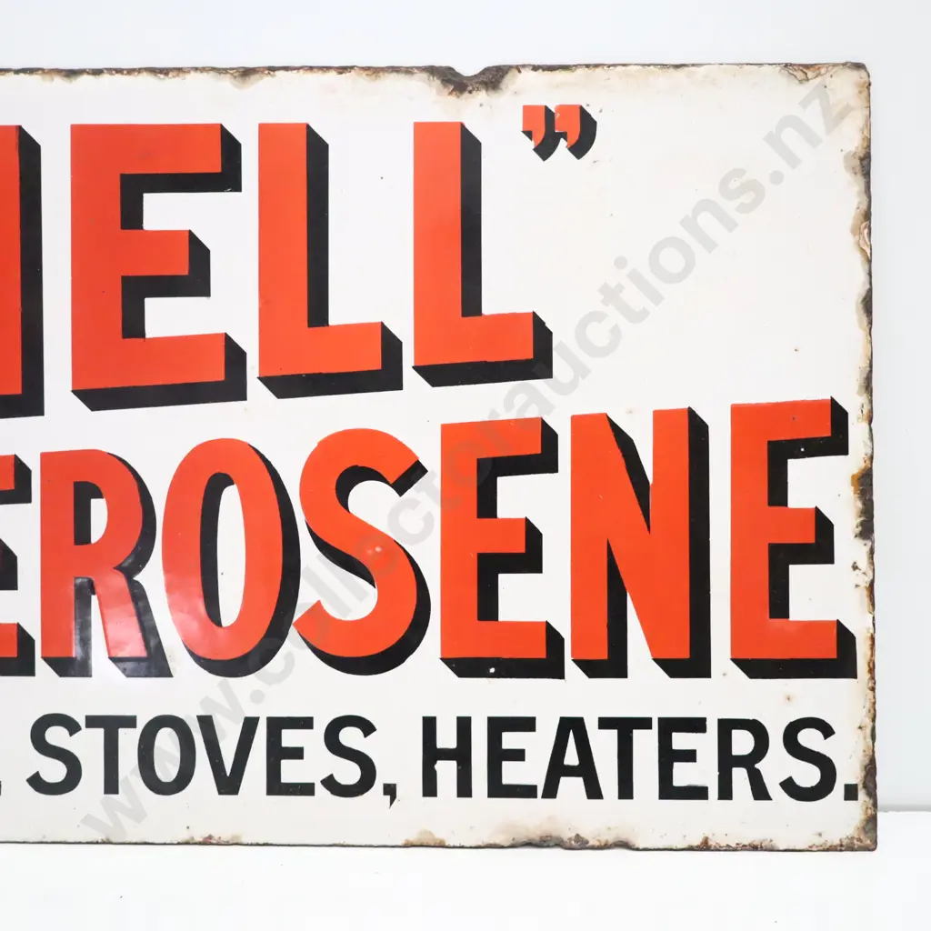 Shell Kerosene Double Sided Flanged Enamel Sign Image 1++