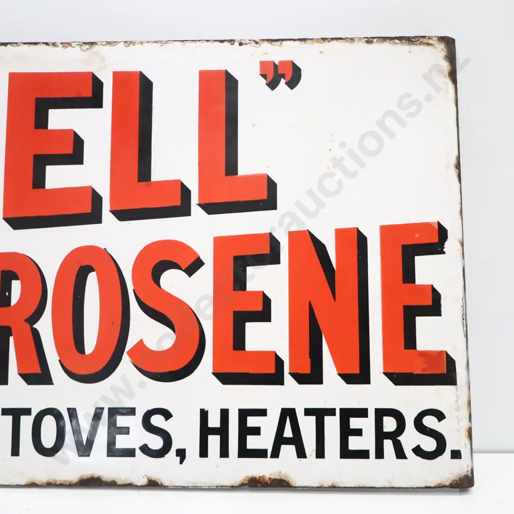 Shell Kerosene Double Sided Flanged Enamel Sign Image 1++