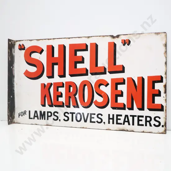 Shell Kerosene Double Sided Flanged Enamel Sign