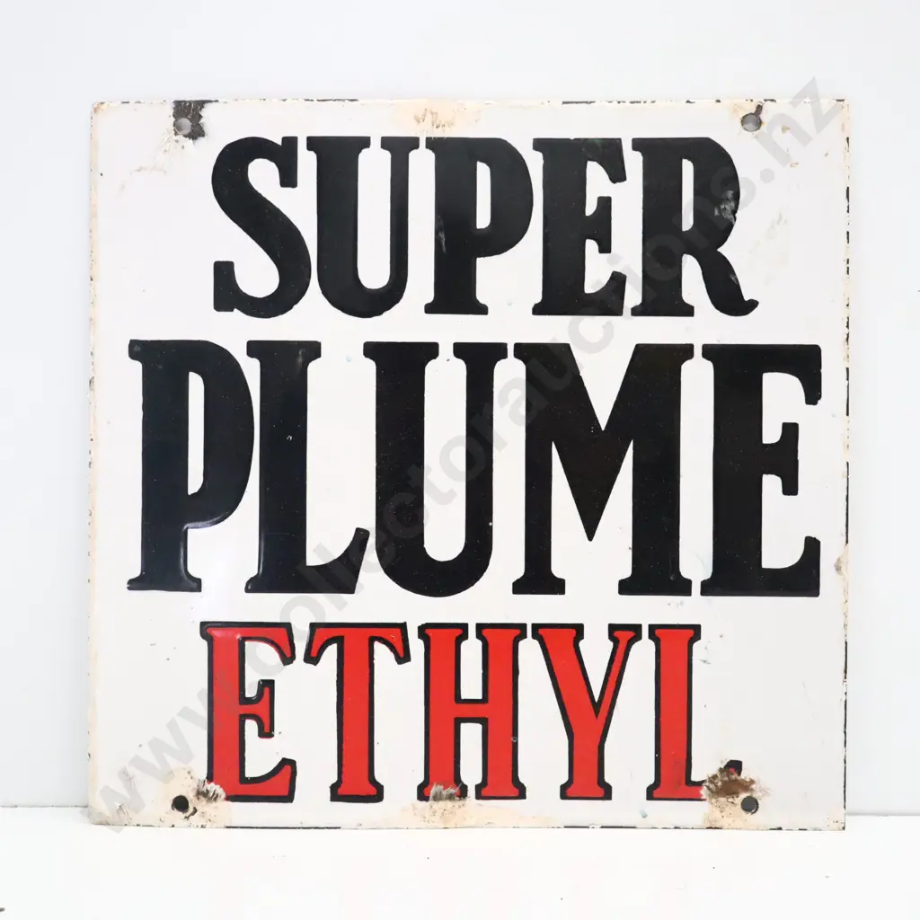 Super Plume Ethyl Pump Plate Enamel Sign  Image 1++