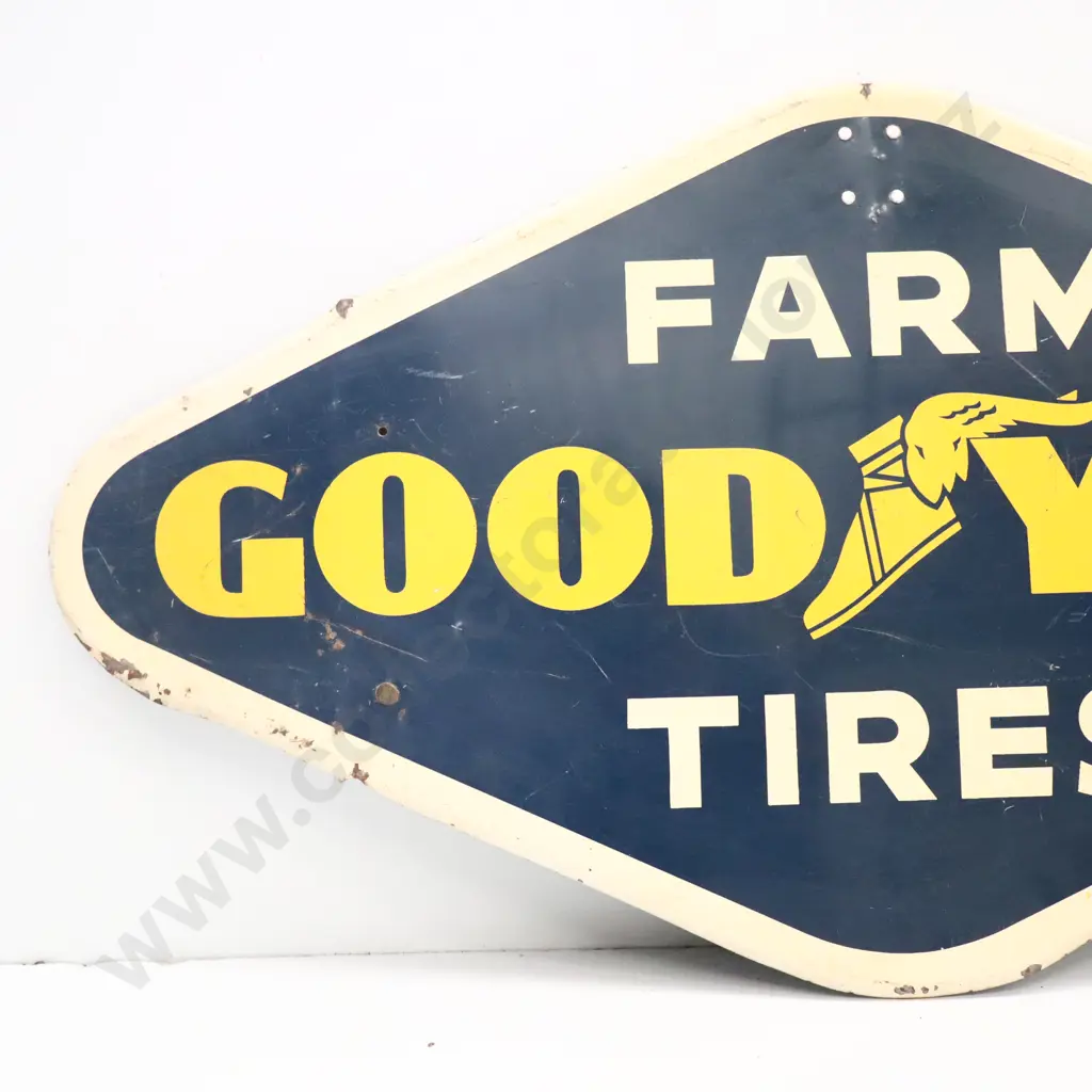 Goodyear Farm Tires Screenprinted Tin Sign  Image 1++
