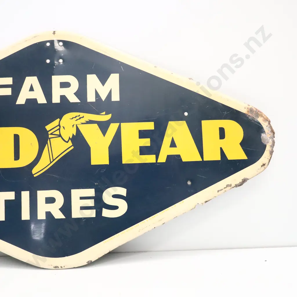 Goodyear Farm Tires Screenprinted Tin Sign  Image 1++