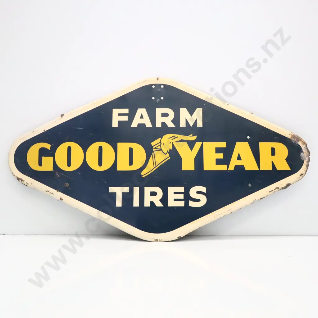 Goodyear Farm Tires Screenprinted Tin Sign  Image 1++
