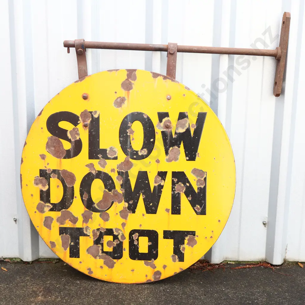 Early Slow Down Toot Enamel Hanging Sign Image 1++