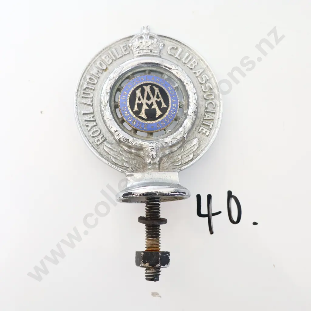 Rare Blue Enamel Auckland Automobile Association Badge Image 1++