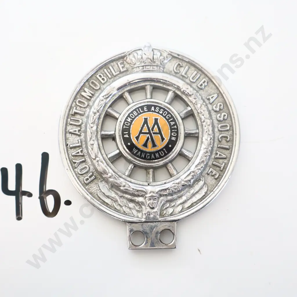 Rare AA Wanganui Motorcycle Badge Image 1++