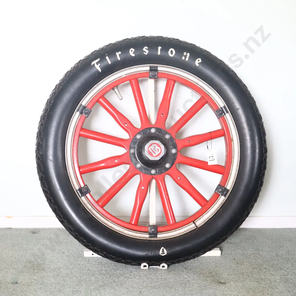 Early NEW OLD STOCK Firestone NON SKID Tyre And Rim On Display Stant Image 1++