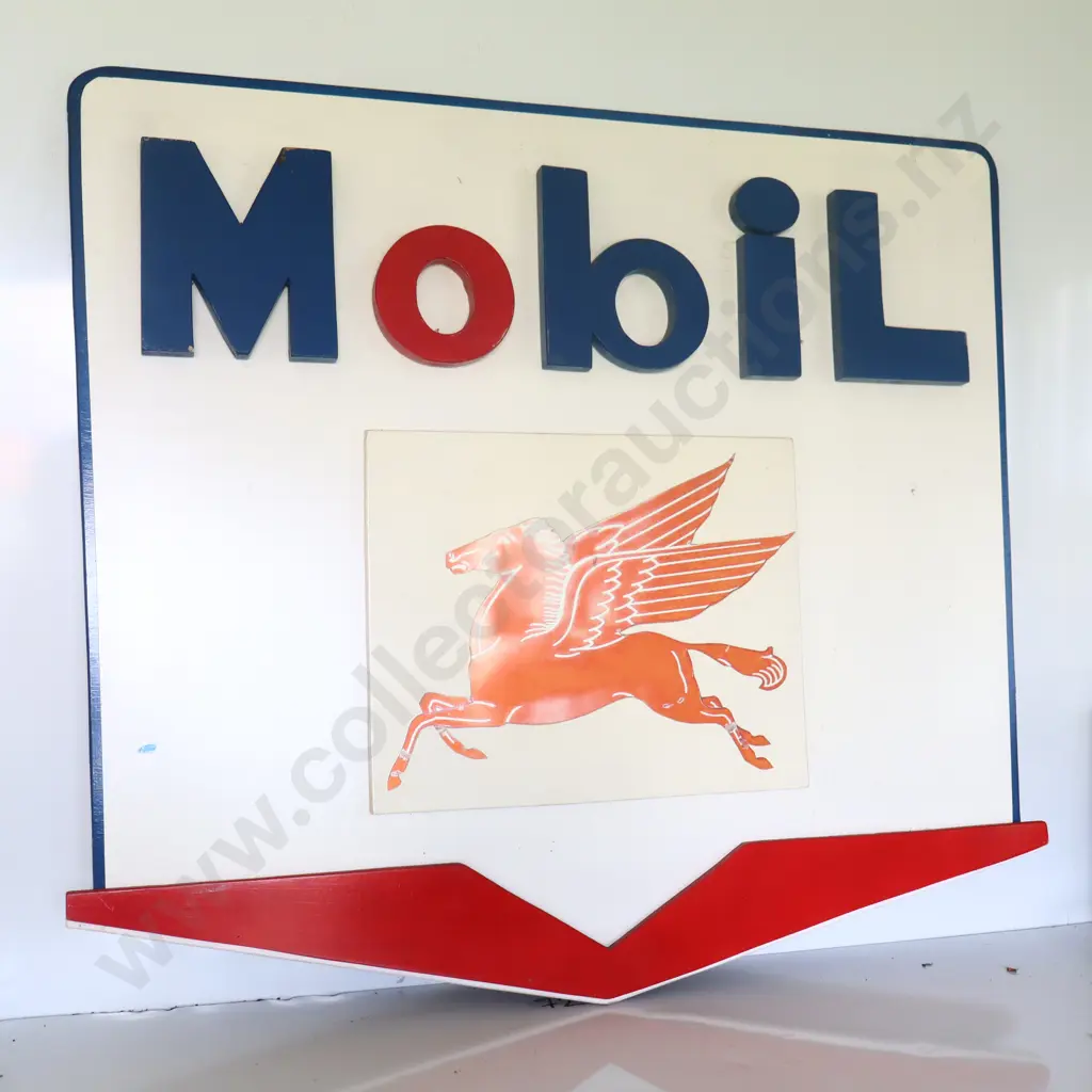 Mobil Oil Hand Painted Sign  Image 1++