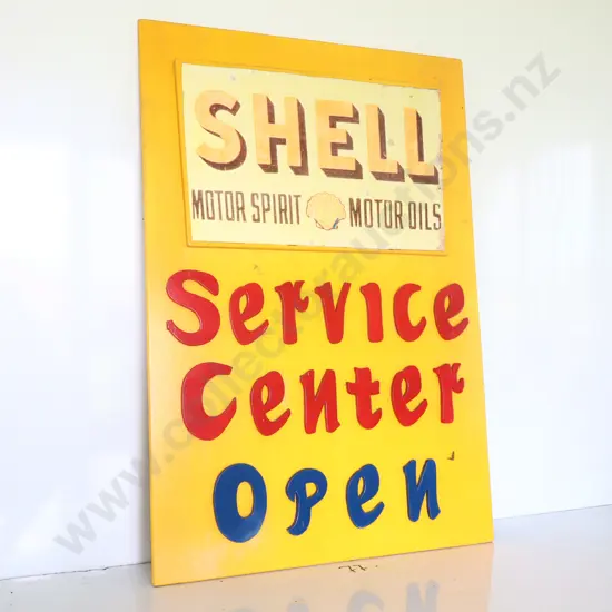 Shell Service Center Hand Painted Sign 