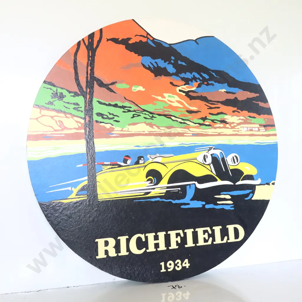 1934 Richfield Hand Painted Sign  Image 1++