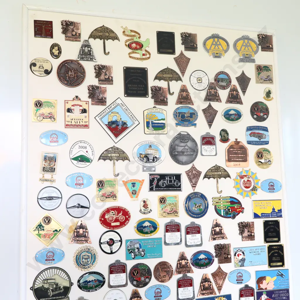Car Rally Badges Mounted On Board Approx 120 Image 1++