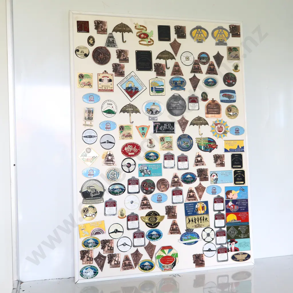Car Rally Badges Mounted On Board Approx 120 Image 1++