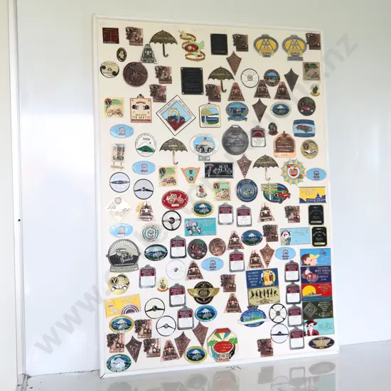 Car Rally Badges Mounted On Board Approx 120