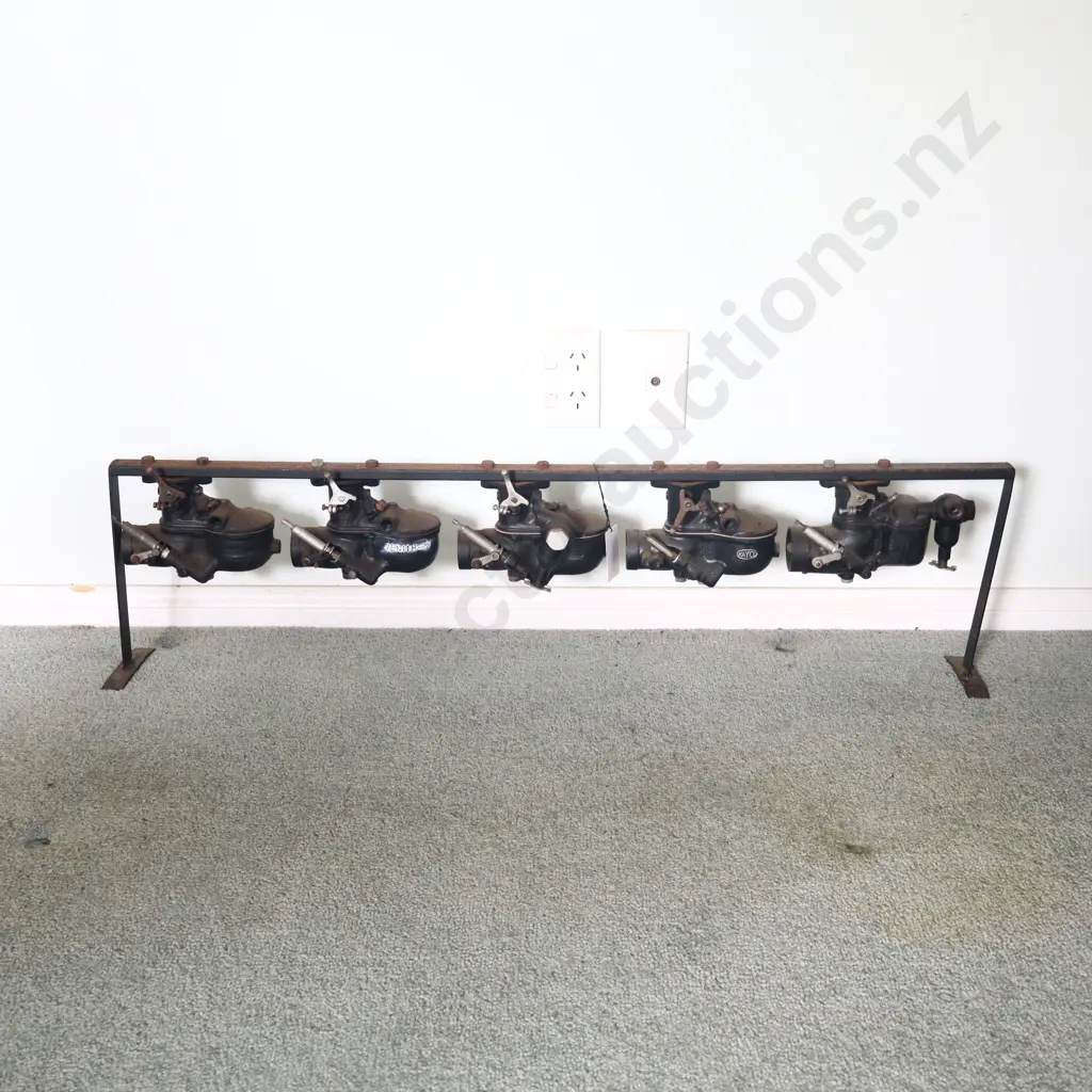 Ford Model A Carburators X 5 On Display Stand. Image 1++