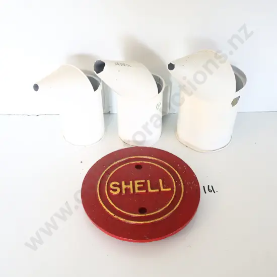 Shell Toby Lid And 3 Oil Dippers