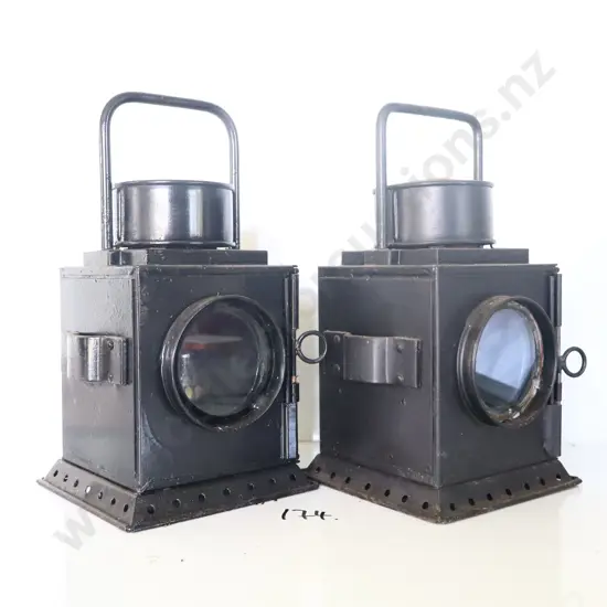 Pair Early Kerosene Lamps