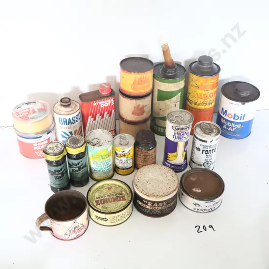 Oil Tins Ect X 20 Including Europa Eurogroom