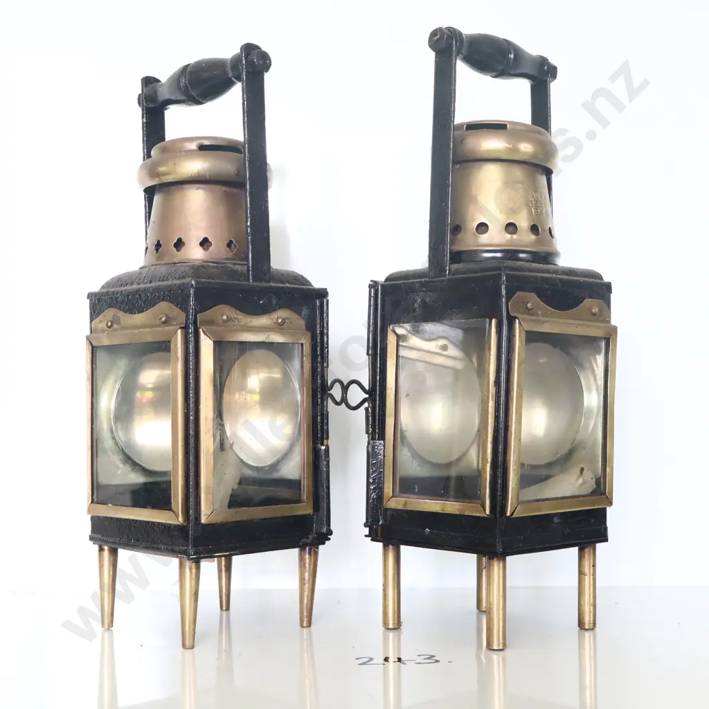 Rare Pair Lanterns Dated 1944 Image 1++
