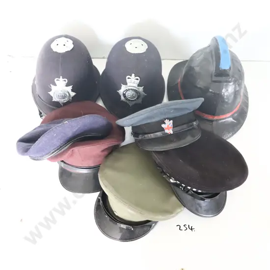Vintage Police, Fire Hats Ect X 9