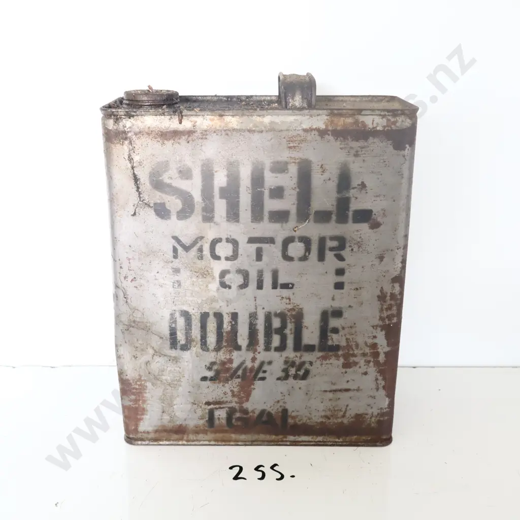 Rare Unusual Shell Double Motor Oil Tin Image 1++