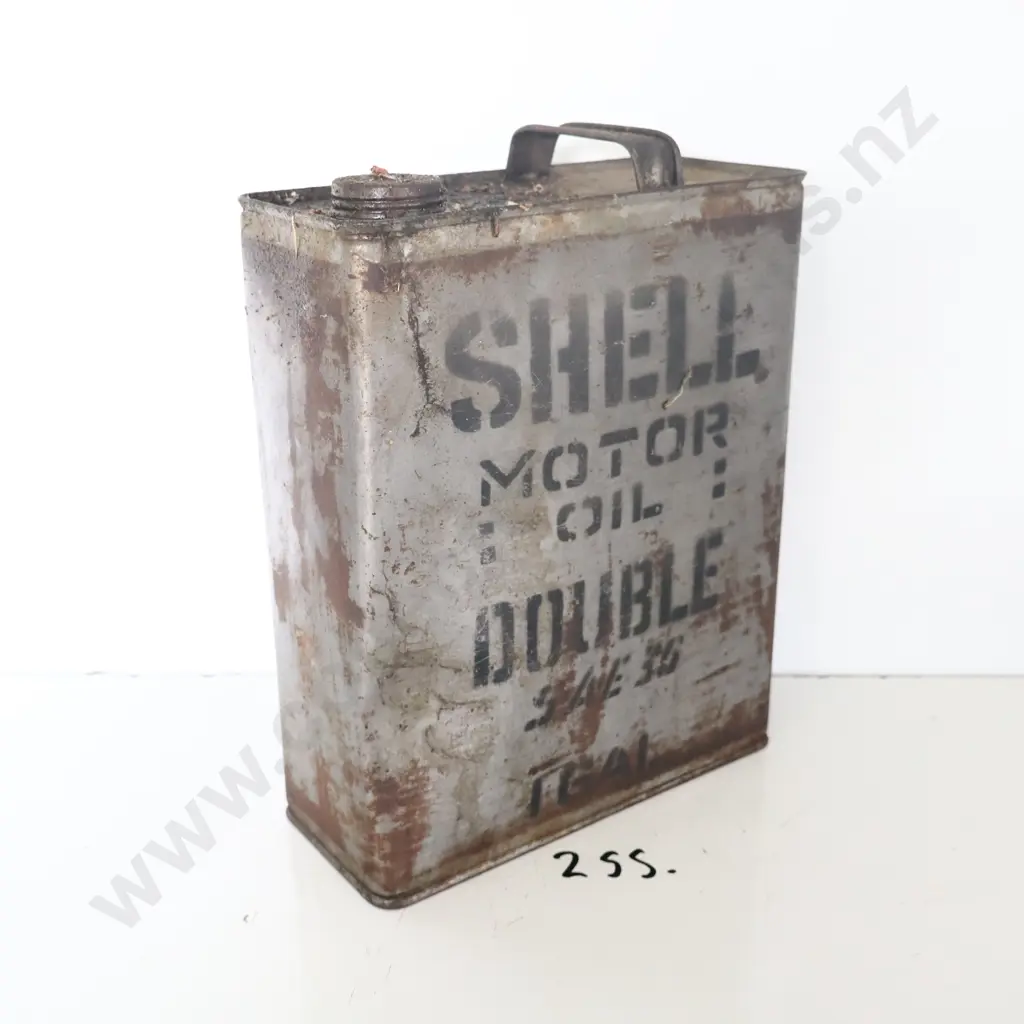 Rare Unusual Shell Double Motor Oil Tin Image 1++