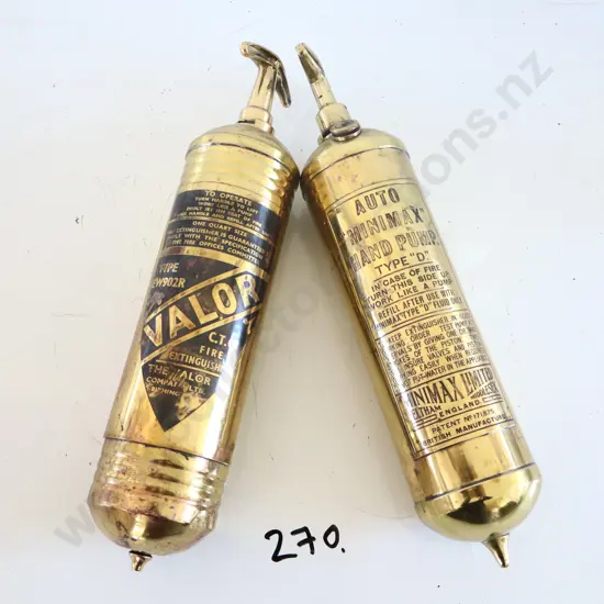 Valor And Auto Minimax Brass Extinguishers 