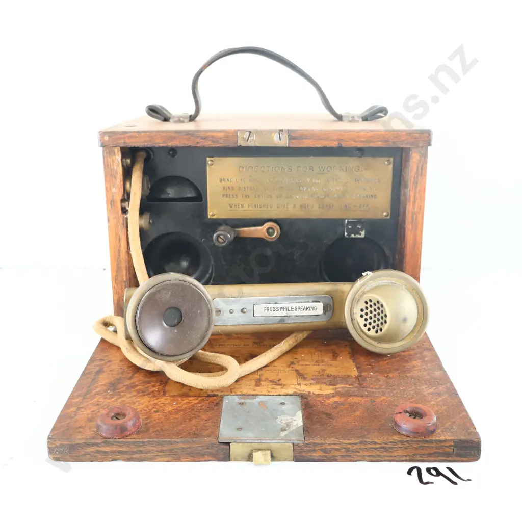 Unusual Boxed Brass Magneto Telephone. Anti Sparking? Mining? Image 1++