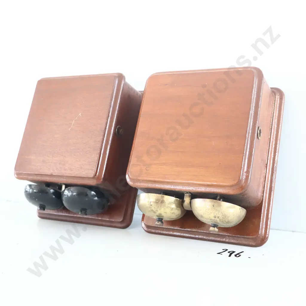 Antique Wooden Telephone Ringer Boxes X 2 Image 1++