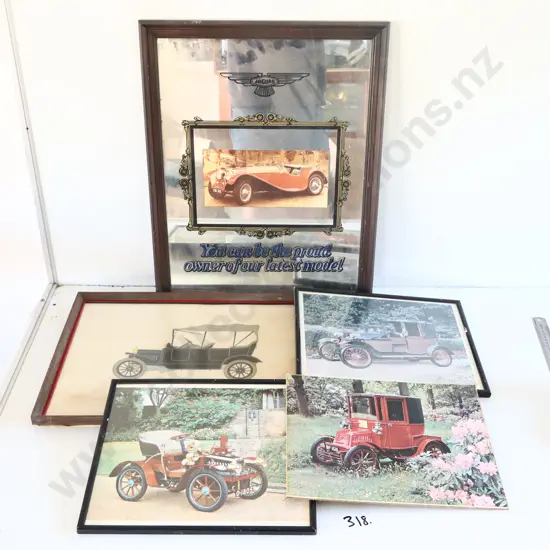 Jaguar Mirror, Veteran Car Prints X 4