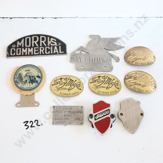 Vintage Badges, Makers Plaques, Stuart Truck Ect