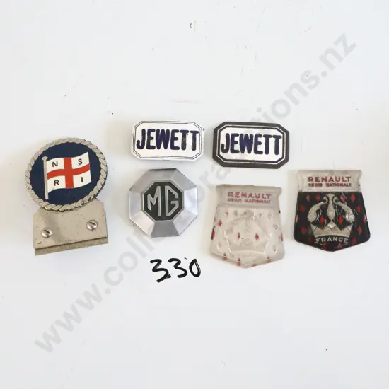 Enamel Early Jewett Badges, MG, Ect