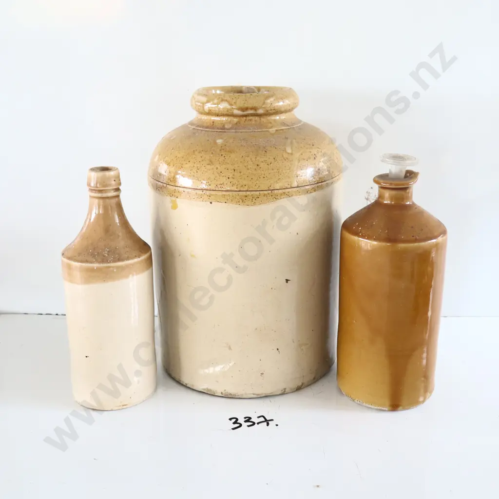 Stoneware Bottles And Crock Image 1++