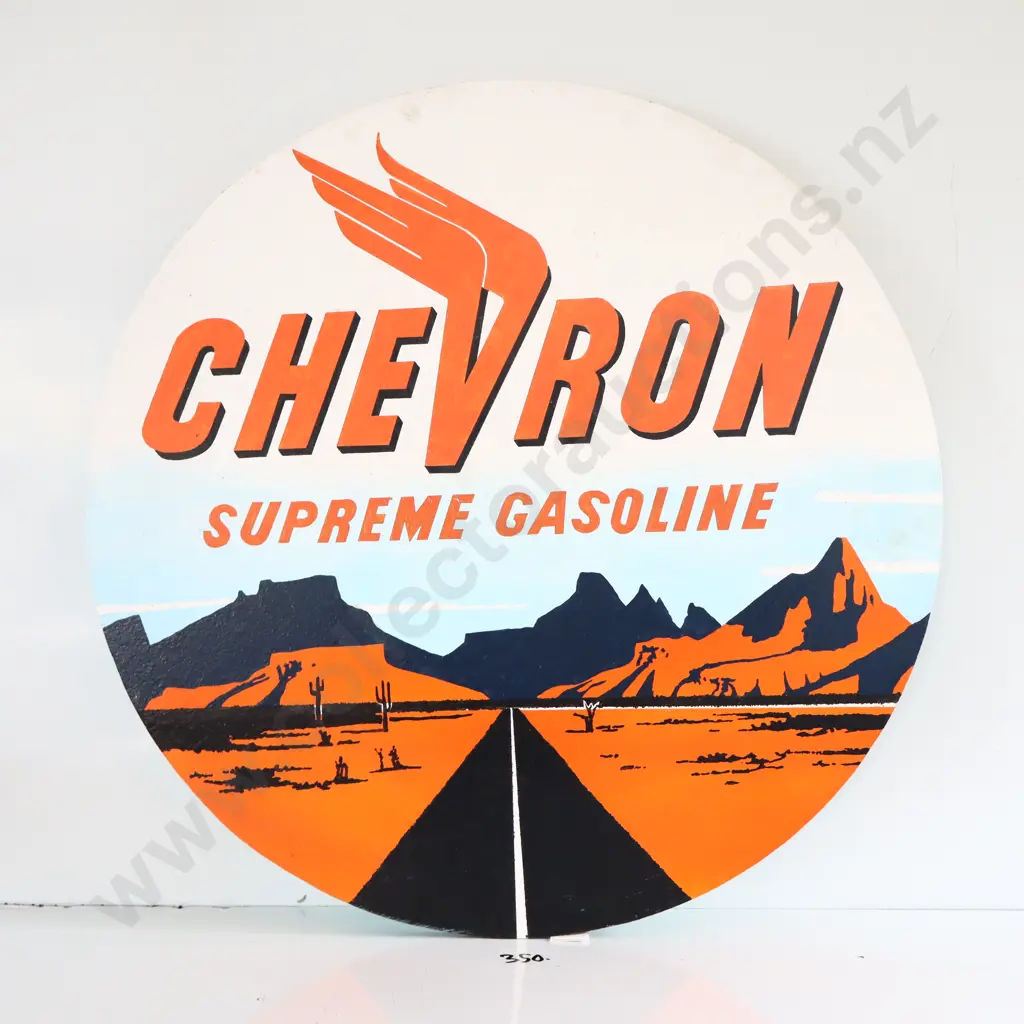Chevron Supreme Gasoline Hand Painted Sign Image 1++