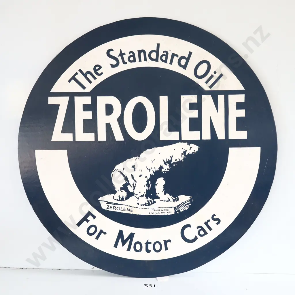 Zerolene For Motor Cars Hand Painted Sign Image 1++