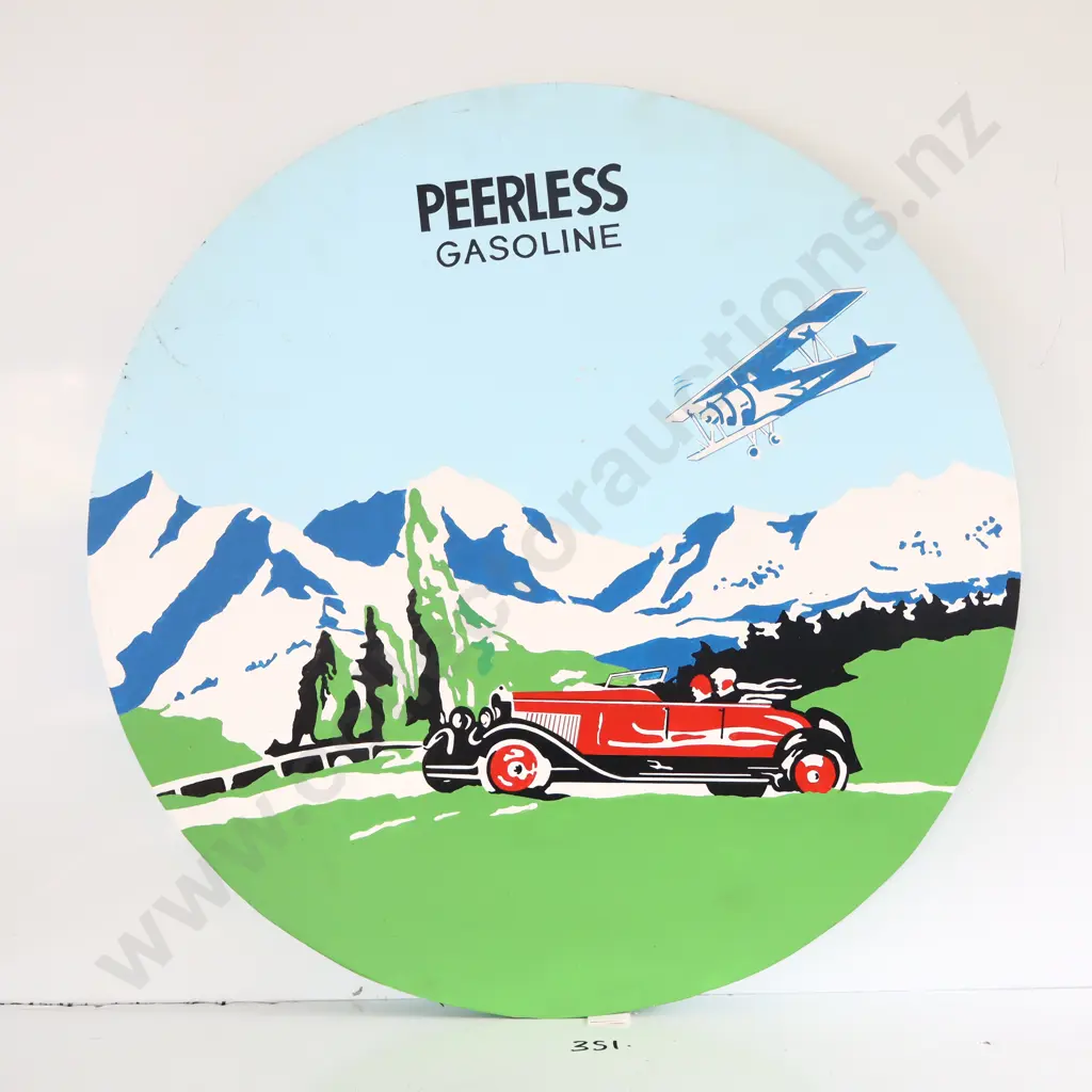 Peerless Gasoline Hand Painted Sign Image 1++