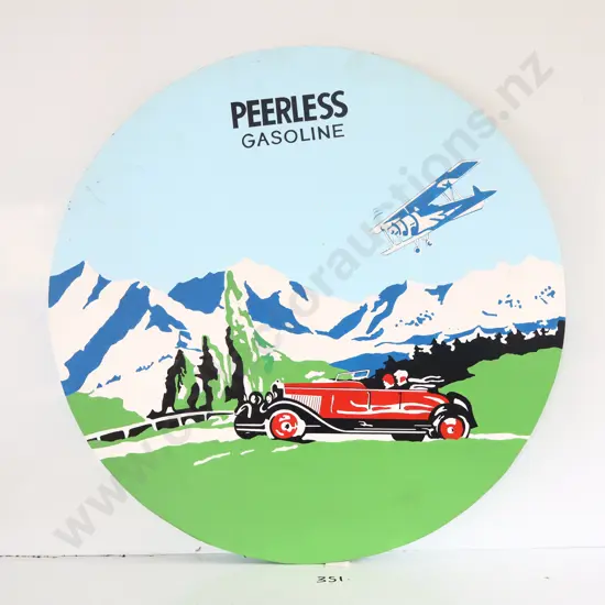 Peerless Gasoline Hand Painted Sign