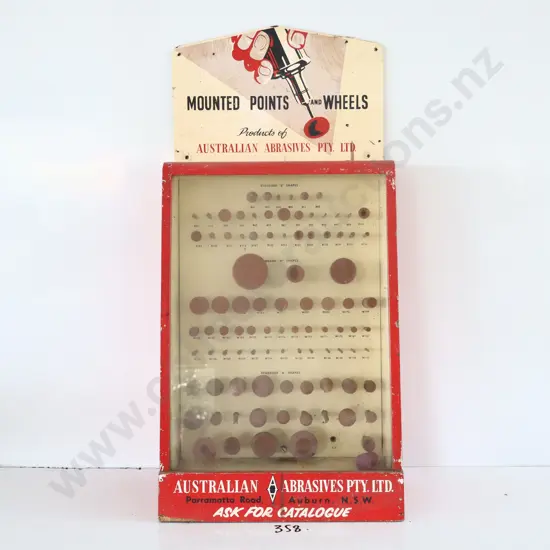 Original Vintage Mounted Points And Wheels Advertisng Display Stand Complete.