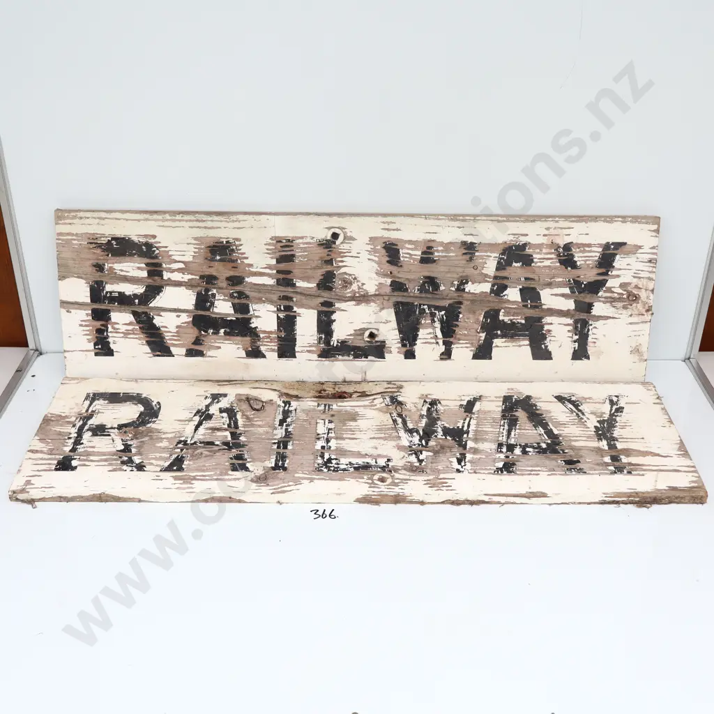 Early Hand Painted Railway Signs X 2  Image 1++