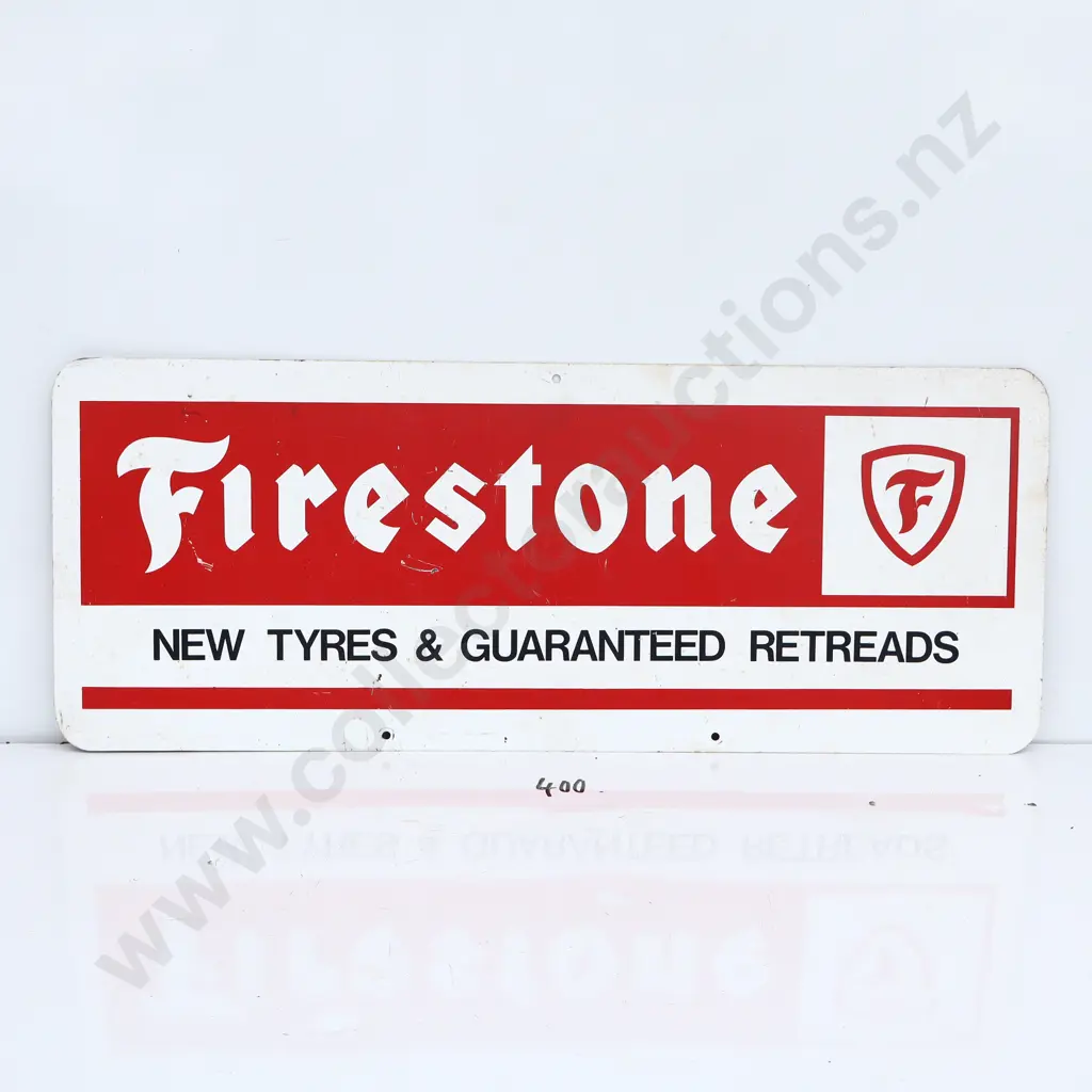 Original Firestone Tyres And Retreads Tin Sign Image 1++