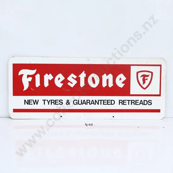 Original Firestone Tyres And Retreads Tin Sign